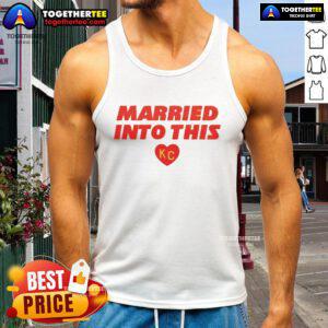 Stylish Kansas City tank top with 'Nice Married Into This' design, perfect for casual wear and showing local pride.