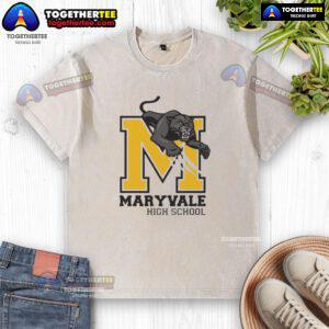 Alt Text: Nice Maryvale High School logo on a washed t-shirt, showcasing school spirit and casual style.