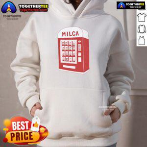 Stylish Nice Milca Vintage Vending Machine Hoodie, featuring retro design and vibrant colors, perfect for casual wear.