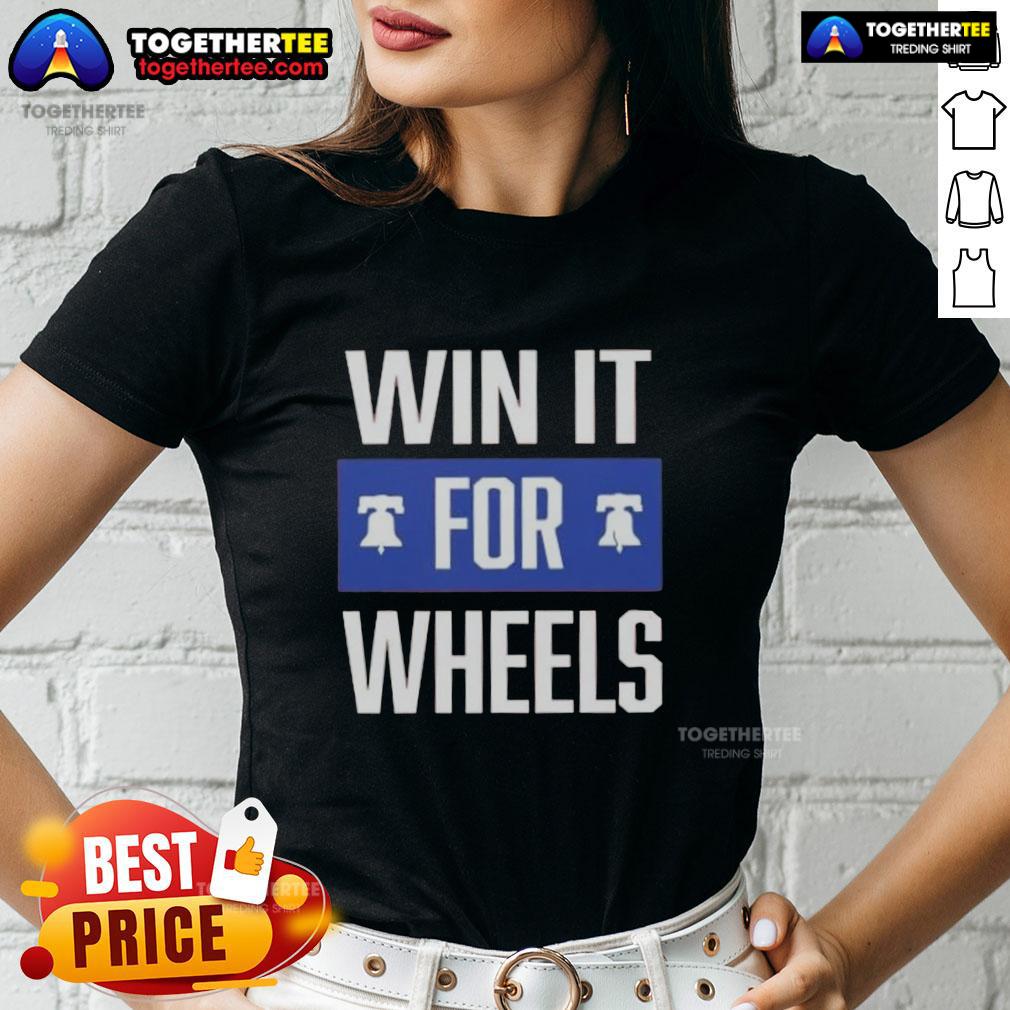 Nice Philadelphia Phillies Win It For Wheels Ladies Tee featuring vibrant team colors and a stylish design for fans.