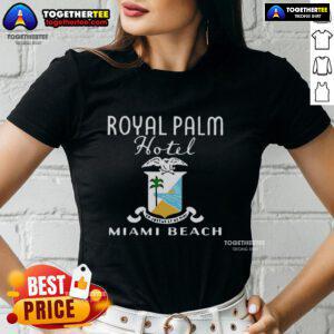 Nice Royal Palm Hotel logo on a stylish ladies' tee, showcasing elegance and luxury in fashion.