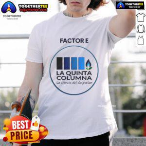 Stylish transparent E-Factor logo t-shirt, featuring a modern design and comfortable fit for casual wear.