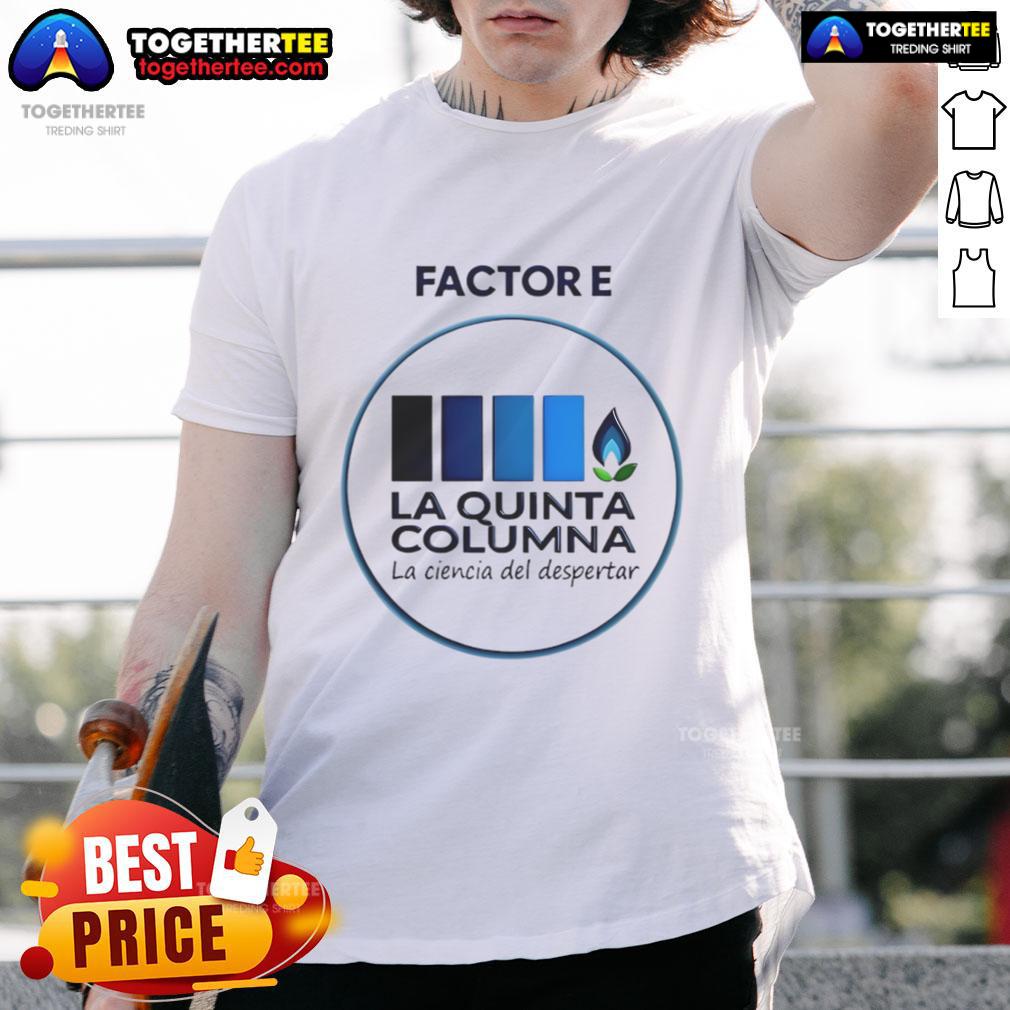 Stylish transparent E-Factor logo t-shirt, featuring a modern design and comfortable fit for casual wear.