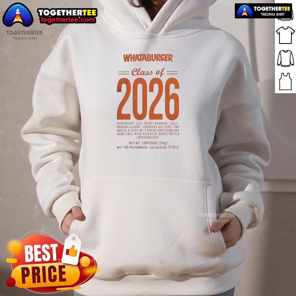 Nice Whataburger Class of 2026 high school college hoodie in vibrant colors, perfect for graduation celebrations.