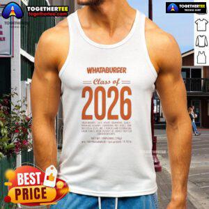 Alt Text: Nice Whataburger Class of 2026 high school college tank top in vibrant colors, perfect for graduation celebrations.