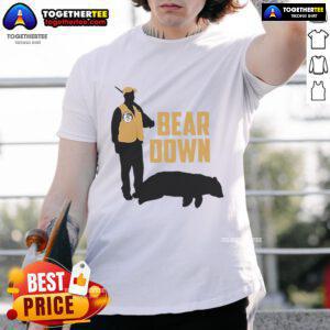 Official Bear Down Bear Hunting T-Shirt featuring a bold graphic design and comfortable fit for outdoor enthusiasts.