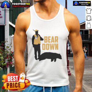 Official Bear Down Bear Hunting Tank Top featuring a bold graphic design, perfect for outdoor enthusiasts and hunters.