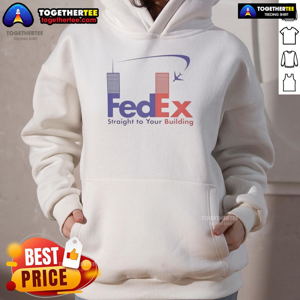 Official FedEx Straight To Your Building Hoodie in black, showcasing the logo and modern design for comfort and style.