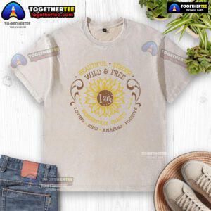 Alt Text: Official I Am Beautiful Strong Sunflower washed t-shirt featuring a vibrant sunflower design on soft fabric.
