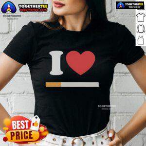 Official I Love Cigarette Ladies Tee in stylish design, perfect for casual outings and expressing love for smoking culture.