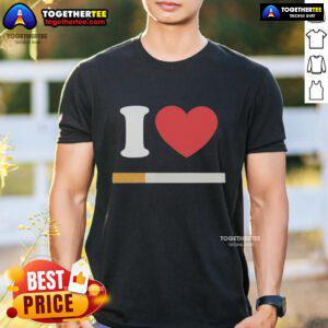 Official I Love Cigarette T-Shirt featuring bold graphics and a stylish design for cigarette enthusiasts.