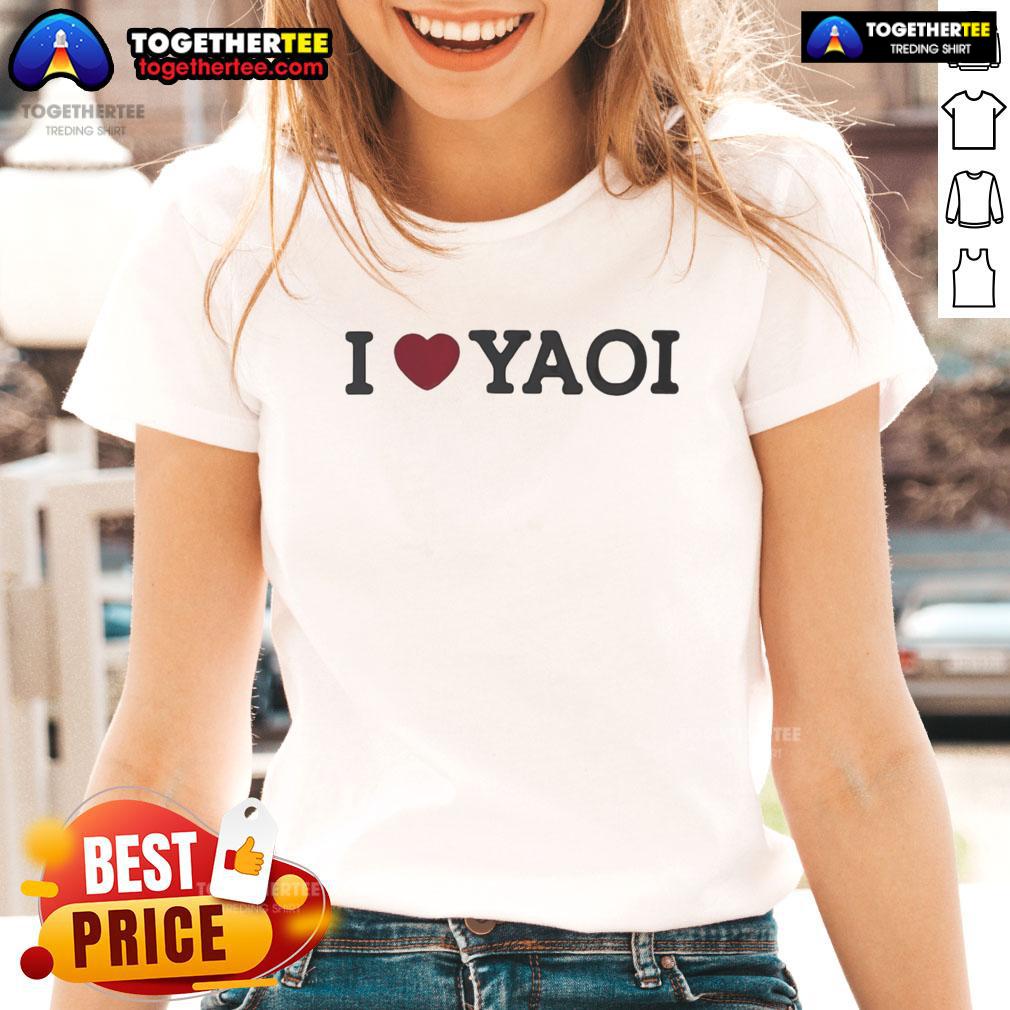 Official I Love Yaoi Ladies Tee featuring a stylish design perfect for anime and manga fans.