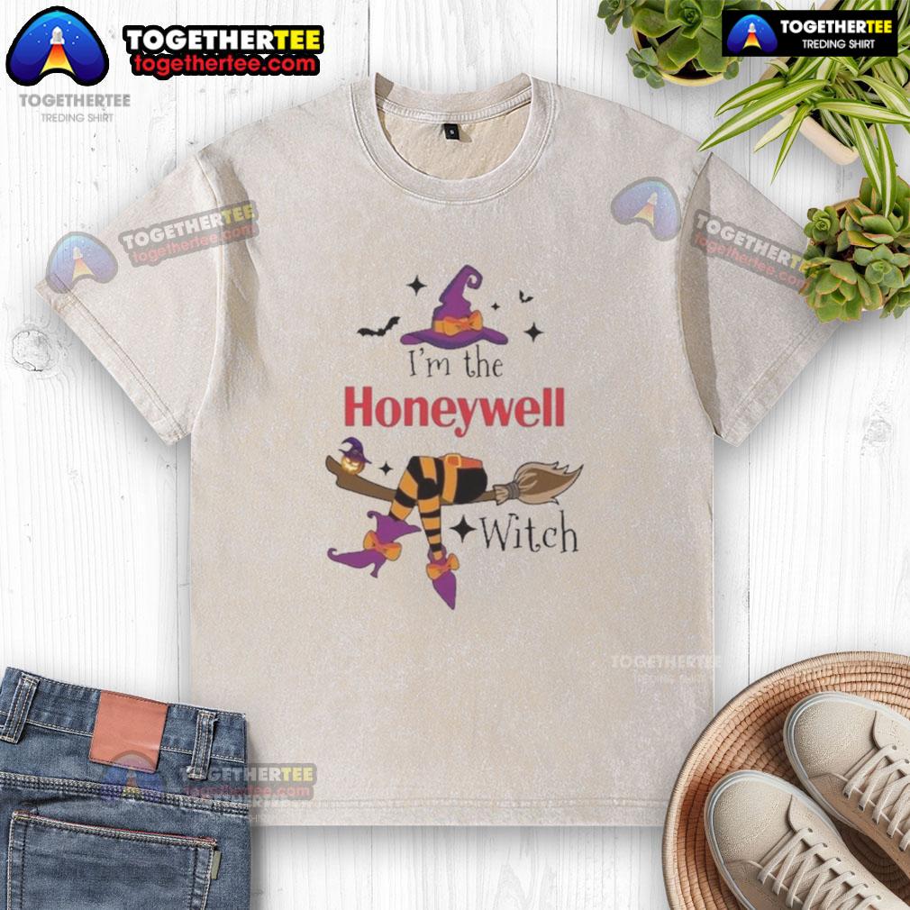 Official I'm The Honeywell Witch Halloween Washed T-Shirt featuring a spooky design perfect for Halloween celebrations.