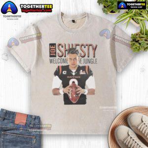 Alt Text: Official Joe Shiesty Welcome to the Jungle Signature Washed T-Shirt featuring bold graphics and a stylish design.