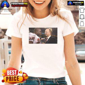 Official John Clayton and Frank Gore NFL Network vintage ladies tee showcasing classic football style and team spirit.