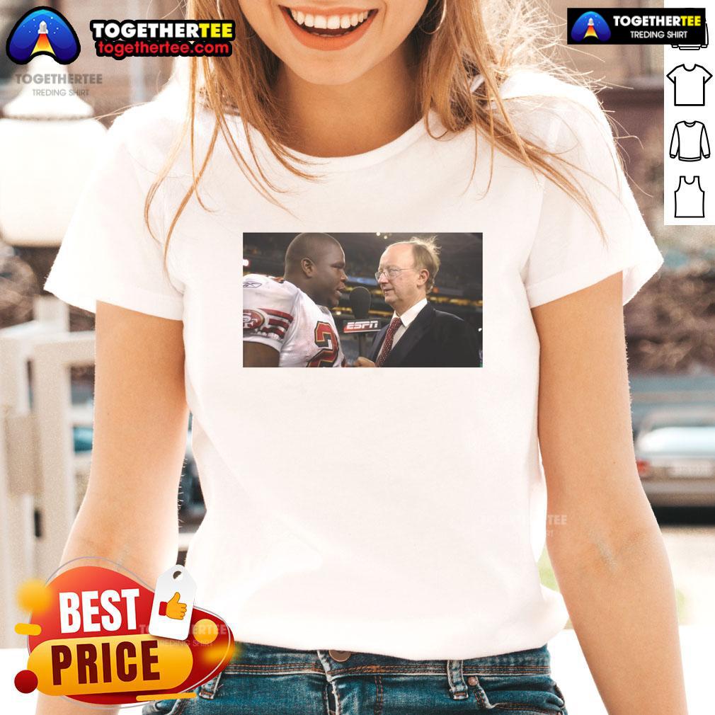 Official John Clayton and Frank Gore NFL Network vintage ladies tee showcasing classic football style and team spirit.