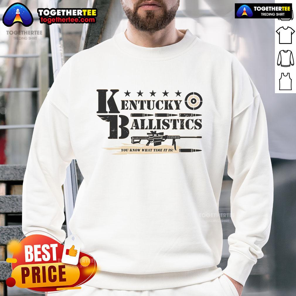 Official Kentucky Ballistics sweatshirt featuring 'You Know What Time It Is' design, perfect for fans and casual wear.
