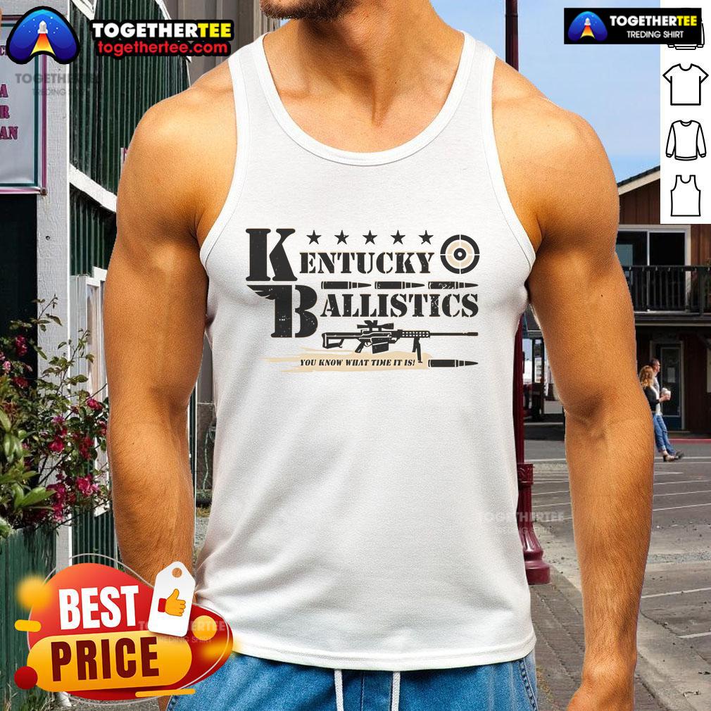 Official Kentucky Ballistics 'You Know What Time It Is' tank top showcasing bold graphic design for fans and enthusiasts.