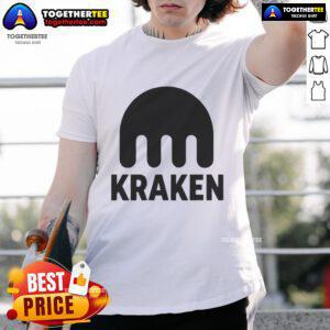 Official Kraken Crypto Logo T-Shirt featuring the iconic Kraken logo on a stylish black background.