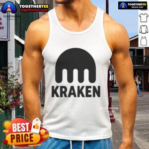Official Kraken Crypto Logo Tank Top featuring the iconic Kraken logo on a stylish black background.