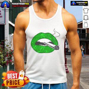 Official Lip Cannabis Leaf Tank Top featuring a vibrant cannabis leaf design for stylish and eco-friendly fashion.