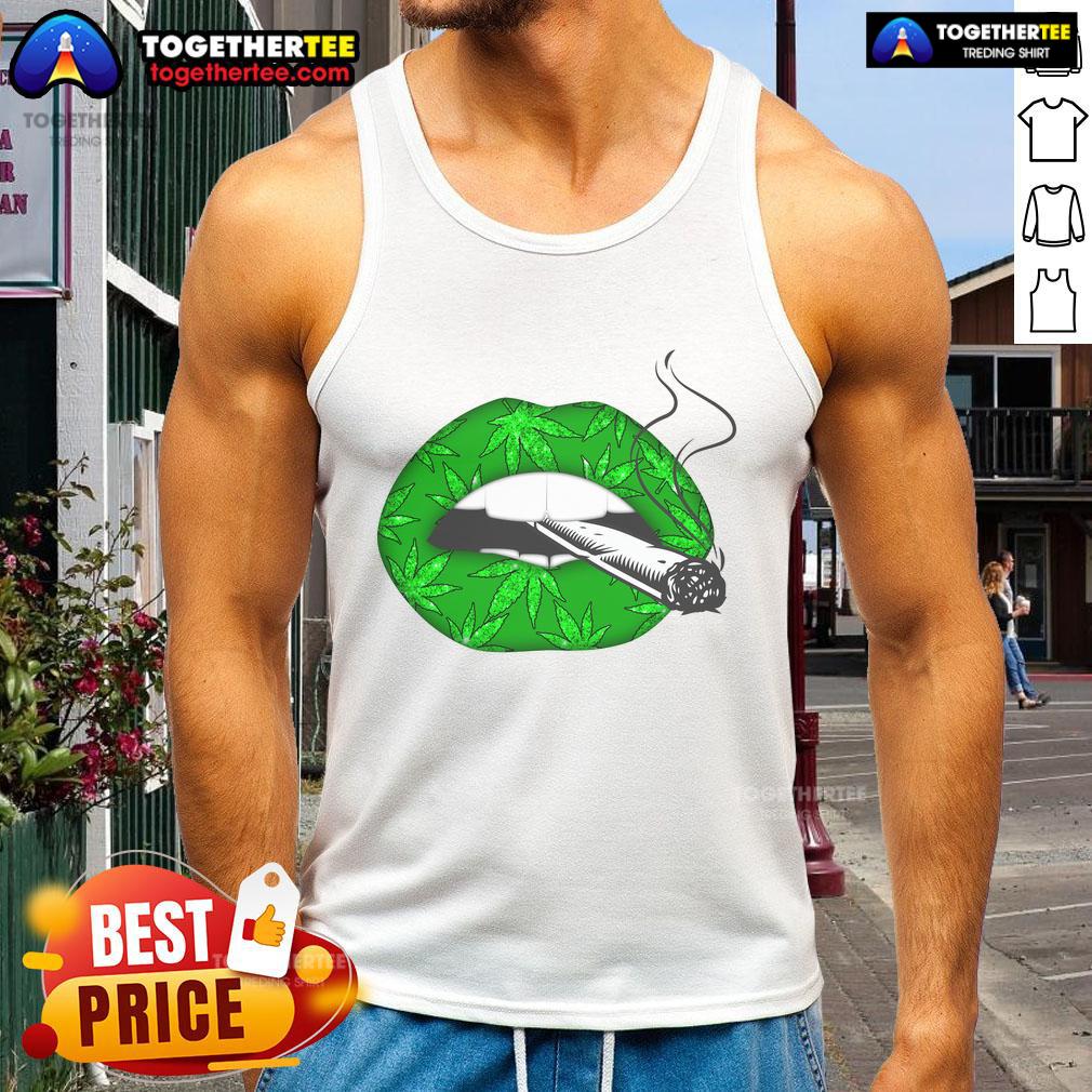 Official Lip Cannabis Leaf Tank Top featuring a vibrant cannabis leaf design for stylish and eco-friendly fashion.