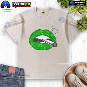 Official Lip Cannabis Leaf Washed T-Shirt featuring a vibrant cannabis leaf design on soft, comfortable fabric.