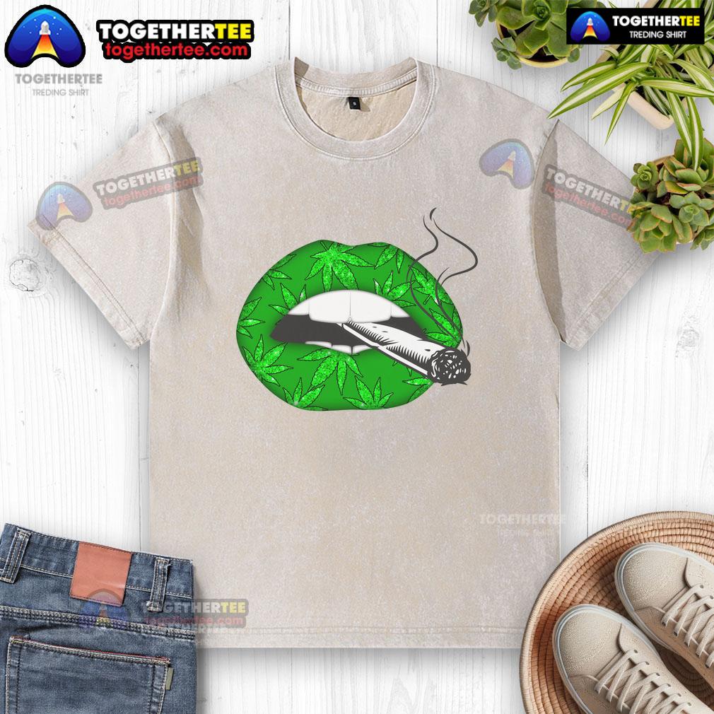 Official Lip Cannabis Leaf Washed T-Shirt featuring a vibrant cannabis leaf design on soft, comfortable fabric.