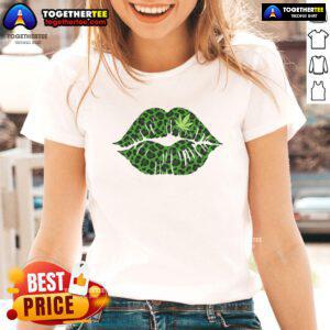Official Lip Cannabis Leopard Print Ladies Tee featuring a stylish leopard design and vibrant cannabis graphics.