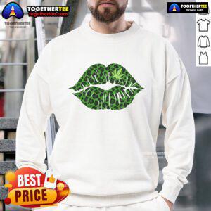 Official Lip Cannabis leopard print sweatshirt featuring a stylish design, perfect for trendy and casual wear.