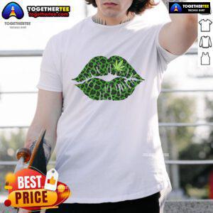 Official Lip Cannabis Leopard Print T-Shirt featuring a trendy leopard pattern and vibrant cannabis-themed graphics.