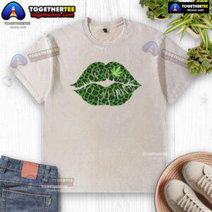 Alt Text: Official Lip Cannabis Leopard Print Washed T-Shirt featuring a trendy leopard design, perfect for casual wear.