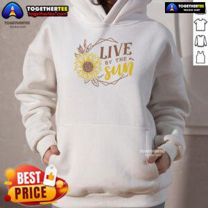 Official Live By The Sun Sunflower Hoodie featuring vibrant sunflower design, perfect for casual wear and nature lovers.