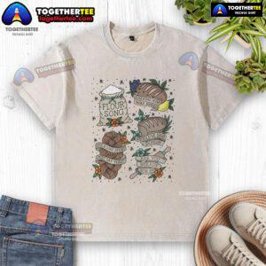 Official loafing him was bread flour song washed t-shirt featuring a fun graphic design for baking enthusiasts.