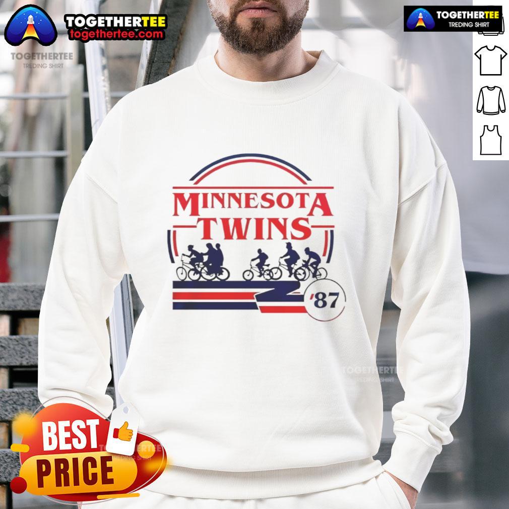Official Minnesota Twins Stranger Things sweatshirt featuring unique design and team logo, perfect for fans and collectors.