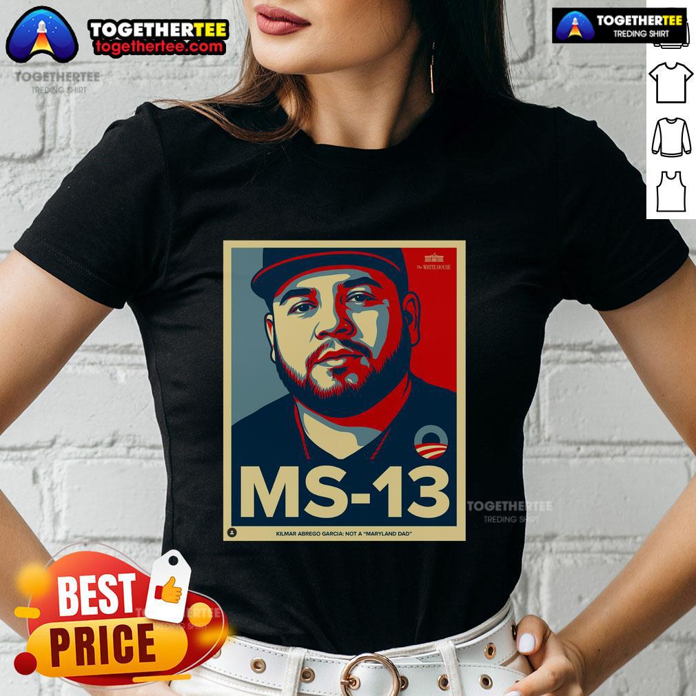 Official MS-13 Kilmar Abrego Garcia Not a Maryland Dad ladies tee featuring bold graphics and a stylish fit.