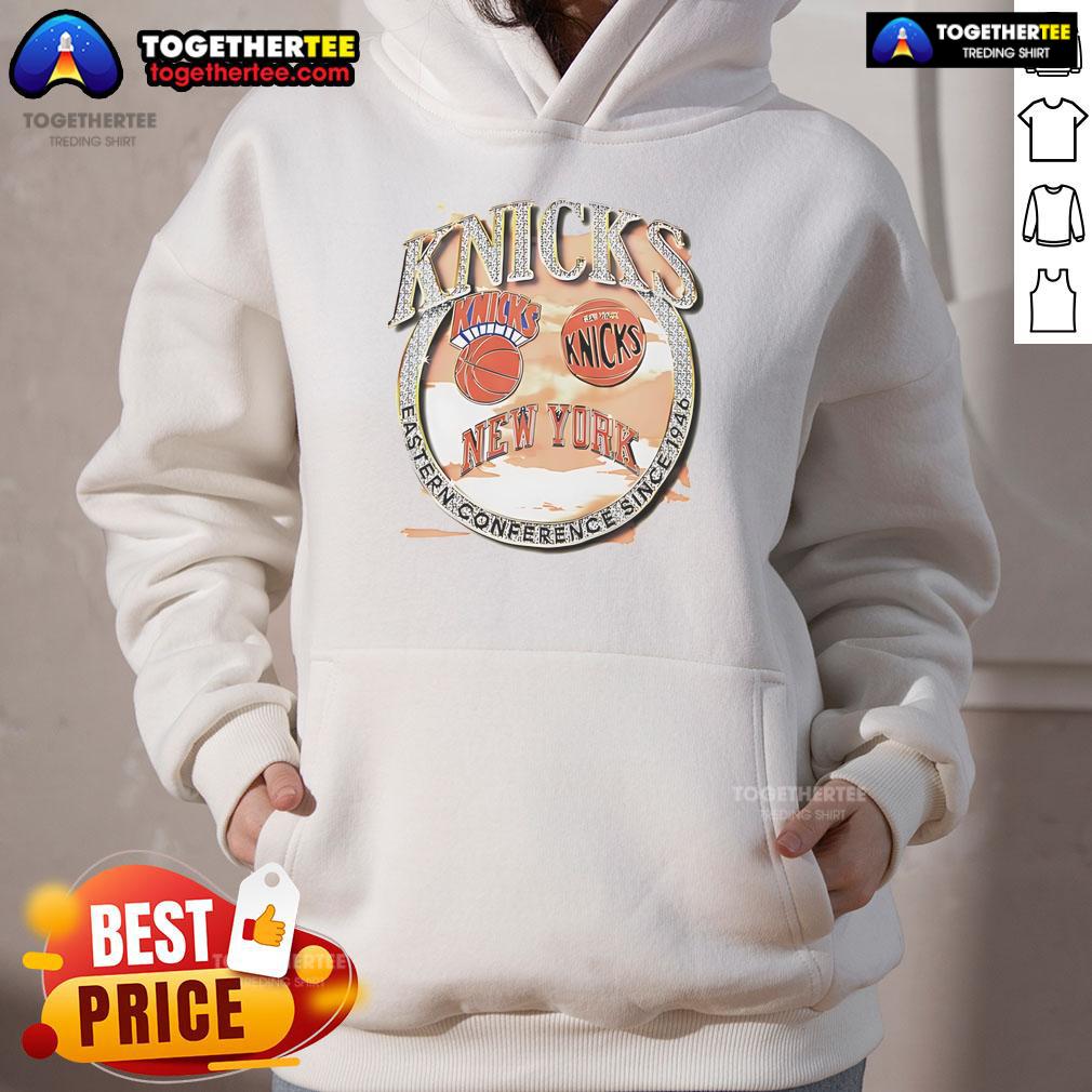 Official New York Knicks Eastern Conference Classics Crown Jewels Hoodie featuring team logo and bold design.