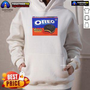 Official Oreo Reese's cookie flavor hoodie featuring a colorful design and cozy fabric for fans of sweet treats.