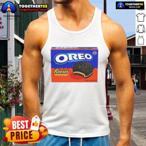 Official Oreo Reese's Cookie Flavor tank top featuring a vibrant design and logo, perfect for dessert lovers and fans.