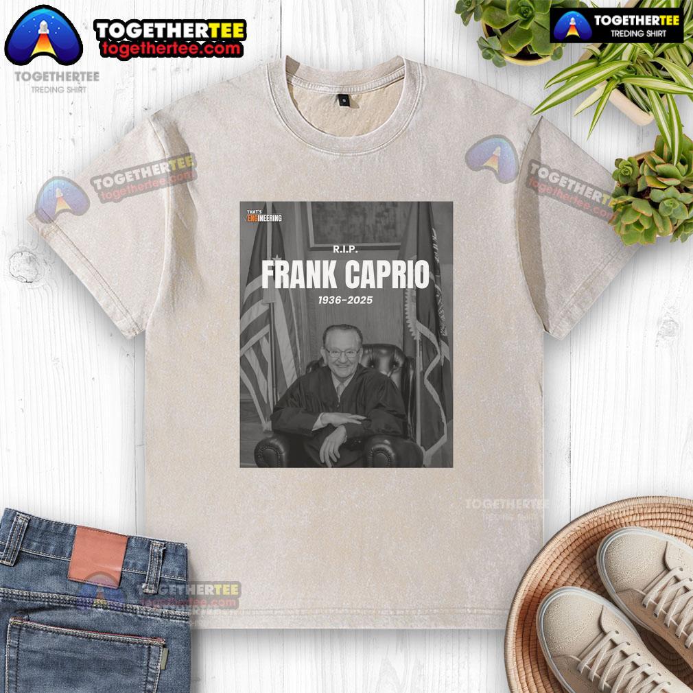 Official RIP Frank Caprio 1936-2025 washed t-shirt featuring a tribute design honoring the late icon.