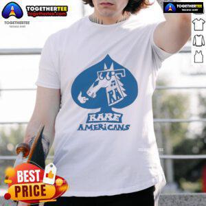 Alt Text: Official Rare Americans Spades T-Shirt featuring unique graphic design and comfortable fit for fans and collectors.