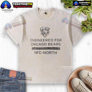 Alt Text: Official Rome Odunze Wear Engineered for Chicago Bears NFC North Washed T-Shirt in navy blue, featuring team logo.