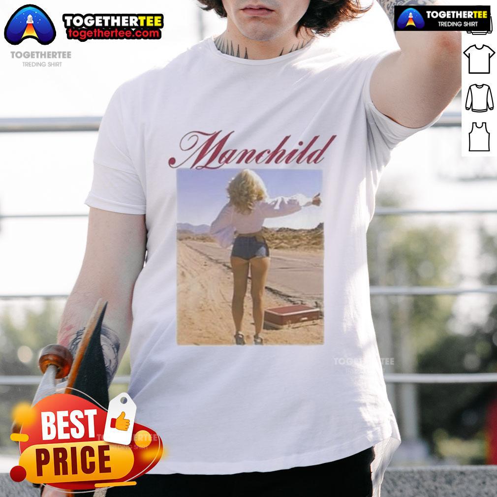 Official Sabrina Charpentier Manchild Hitchhike T-Shirt featuring vibrant graphics and stylish design for fans.