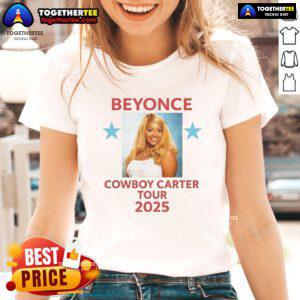 Alt Text: Official Schatar Sapphira Beyonce Cowboy Carter Tour 2025 ladies tee featuring vibrant graphics and stylish design.