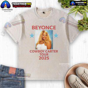 Official Schatar Sapphira Beyonce Cowboy Carter Tour 2025 washed t-shirt featuring unique design and vibrant colors.