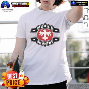 Official Starship Troopers Mobile Infantry T-Shirt featuring iconic graphics and military-inspired design, perfect for fans.