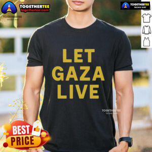 Alt Text: Official Stop Starving Gaza Let Gaza Live T-Shirt featuring a powerful message for humanitarian support in Gaza.