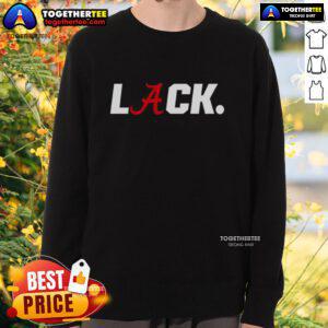 Alt Text: Official TY Simpson wearing Alabama Lack logo sweatshirt, showcasing team spirit and stylish collegiate fashion.
