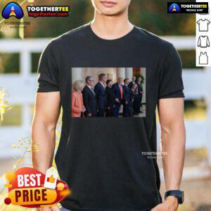 Official Trump Zelenskyy and European leaders meeting T-shirt featuring iconic images and event details for collectors.