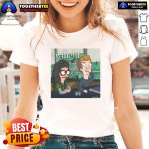 Official Twilight x Bob's Burgers Tweenlight movie ladies tee featuring unique graphics and stylish design for fans.